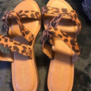 Lane Bryant strappy animal print sandals